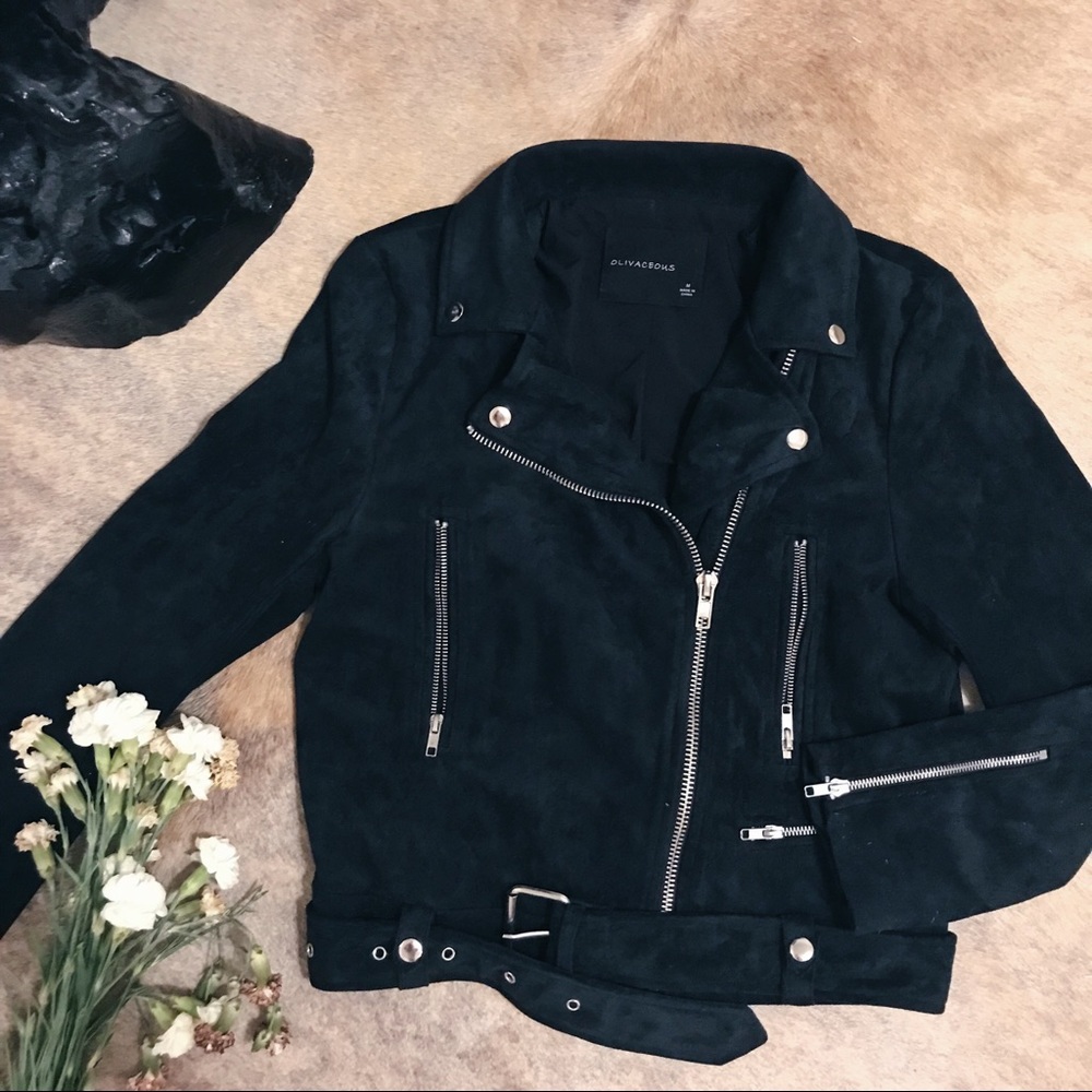 Olivaceous Black Biker Jacket sz: Medium